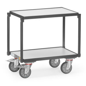 Transporter na kółkach do pojemników Euro ESD fetra®, udźwig 250 kg, 2 powierzchnie ładunkowe o wymiarach 405 × 605 mm