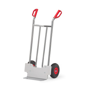 Aluminiowy wózek transportowy fetra®, udźwig 150 kg, szufla szer. x gł. 400 x 150 mm, ogumienie PU