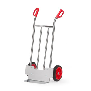 Aluminiowy wózek transportowy fetra®, udźwig 150 kg, szufla szer. x gł. 400 x 150 mm, ogumienie z pełnej gumy