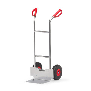 Aluminiowy wózek transportowy fetra®, udźwig 150 kg, szufla szer. x gł. 320 x 250 mm, ogumienie PU