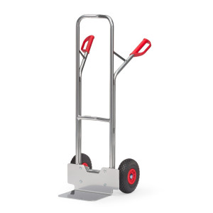 Aluminiowy wózek transportowy fetra®, udźwig 200 kg, szufla szer. x gł. 320 x 250 mm, ogumienie PU