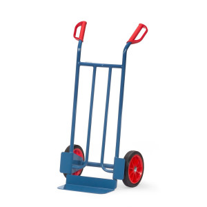 Wózek transportowy fetra®, wysokość 1150 mm, udźwig 250 kg, szufla szer. x gł. 400 x 150 mm, prosty, ogumienie z pełnej gumy