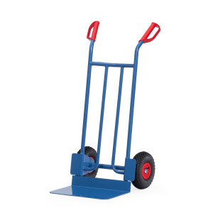 Wózek transportowy fetra®, wysokość 1150 mm, udźwig 250 kg, szufla szer. x gł. 480 x 300 mm, prosty, ogumienie pneumatyczne