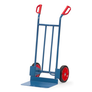 Wózek transportowy fetra®, wysokość 1150 mm, udźwig 250 kg, szufla szer. x gł. 480 x 300 mm, prosty, ogumienie z pełnej gumy