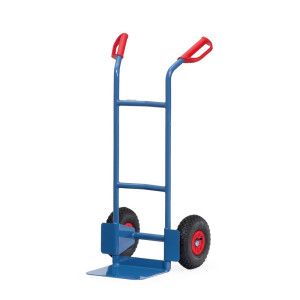 Wózek transportowy fetra®, wysokość 1150 mm, udźwig 200 kg, szufla szer. x gł. 320 x 250 mm, prosty, ogumienie pneumatyczne