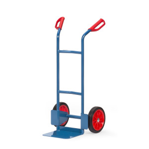 Wózek transportowy fetra®, wysokość 1150 mm, udźwig 200 kg, szufla szer. x gł. 320 x 250 mm, prosty, ogumienie z pełnej gumy