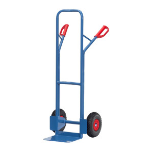Wózek transportowy fetra®, wysokość 1300 mm, udźwig 300 kg, szufla szer. x gł. 320 x 250 mm, z pałąkiem poprzecznym górnym, ogumienie PU
