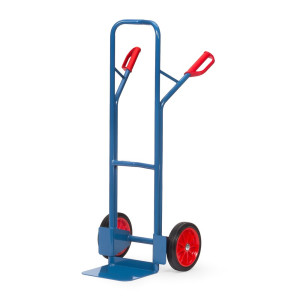 Wózek transportowy fetra®, wysokość 1300 mm, udźwig 300 kg, szufla szer. x gł. 320 x 250 mm, z pałąkiem poprzecznym górnym, ogumienie z pełnej gumy
