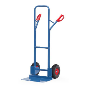 Wózek transportowy fetra®, wysokość 1300 mm, udźwig 300 kg, szufla szer. x gł. 480 x 300 mm, z pałąkiem poprzecznym górnym, ogumienie PU