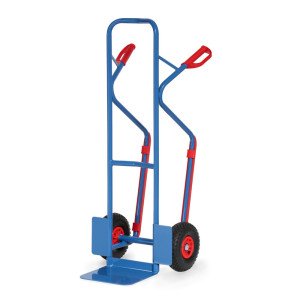 Wózek transportowy fetra®, udźwig 300 kg, szufla szer. x gł. 320 x 250 mm, z płozami ślizgowymi, ogumienie pneumatyczne
