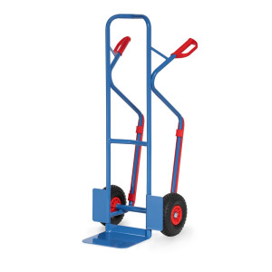 Wózek transportowy fetra®, udźwig 300 kg, szufla szer. x gł. 320 x 250 mm, z płozami ślizgowymi, ogumienie PU