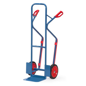 Wózek transportowy fetra®, udźwig 300 kg, szufla szer. x gł. 320 x 250 mm, z płozami ślizgowymi, ogumienie z pełnej gumy