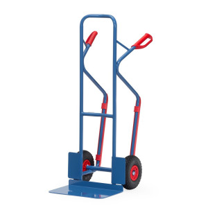 Wózek transportowy fetra®, udźwig 300 kg, szufla szer. x gł. 480 x 300 mm, z płozami ślizgowymi, ogumienie PU