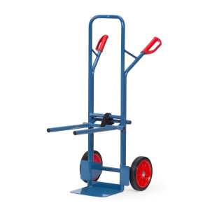 Wózek do krzeseł fetra® ze stali, udźwig 300 kg, szufla szer. x gł. 320 x 250 mm, ogumienie z pełnej gumy