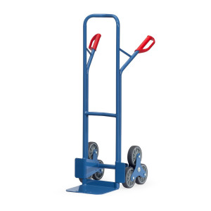 Wózek schodowy fetra®, 3-ramienna gwiazda kół, udźwig 200 kg, szufla szer. × gł. 320 × 250 mm, stal