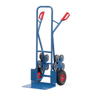 Wózek schodowy fetra®, 5-ramienna gwiazda kół, udźwig 200 kg, szufla szer. × gł. 480 × 300 mm, stal