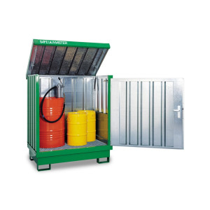 Szafa na substancje niebezpieczne, ocynkowana i polakierowana 2 x 200 l, wys. x szer. x gł. 1685 x 1420 x 1080 mm, zielony trawiasty
