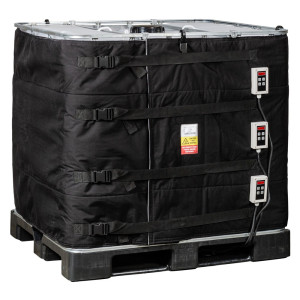 Kołnierz grzewczy do kontenerów IBC Kuhlmann z 3 cyfrowymi sterownikami, 1000 l, 0–90ºC, 230 V, 3 x 1000 W, dł. x wys. 4400 x 1000 mm