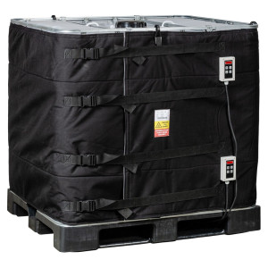 Kołnierz grzewczy do kontenerów IBC Kuhlmann, 640 l, 2 x cyfrowy sterownik 0–90ºC, 230 V, 2 x 1000 W, dł. x wys. 4100 x 870 mm