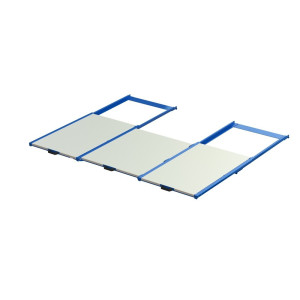 Urządzenie do wysuwania palet XL, udźwig 400 kg, głębokość wysuwu 70%, szer. x gł. 2600 x 1200 mm, ze stalową podłogą