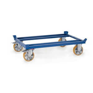 Podwozie paletowe fetra®, koła z PU, udźwig 1050 kg, wymiary 1210 x 810 mm, kolor niebieski brylantowy