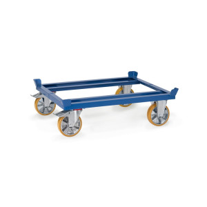 Podwozie paletowe fetra®, koła z PU, udźwig 1050 kg, wymiary 1010 x 810 mm, kolor niebieski brylantowy