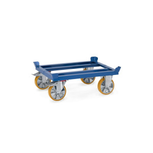 Podwozie paletowe fetra®, koła z PU, udźwig 1050 kg, wymiary 810 x 610 mm, kolor niebieski brylantowy