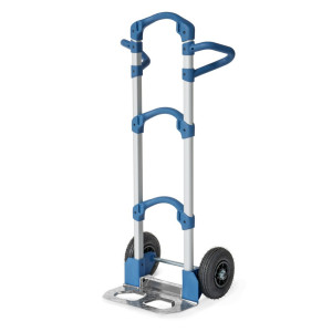 Składany aluminiowy wózek transportowy fetra® Wuppi, udźwig 200 kg, szufla szer. x gł. 425 x 165 mm