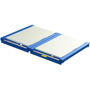 Urządzenie do wysuwania palet XL, udźwig 1600 kg, głębokość wysuwu 70%, szer. x gł. 1700 x 1200 mm, ze stalową podłogą
