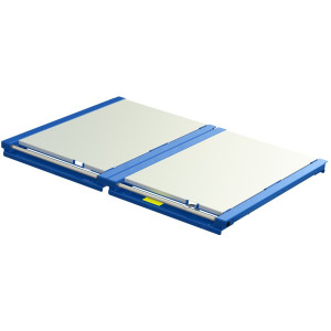 Urządzenie do wysuwania palet XL, udźwig 1200 kg, głębokość wysuwu 70%, szer. x gł. 1700 x 1200 mm, ze stalową podłogą