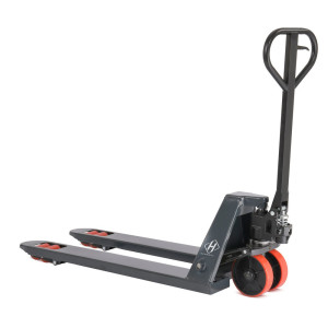 BESTSELLER. Ręczny wózek paletowy HEMMDAL PTM 2.5, udźwig 2500 kg, długość wideł 1150 mm, poliuretan, rolki tandemowe