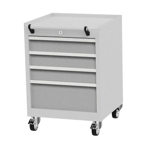 Pojemnik na kółkach Bedrunka+Hirth, udźwig szuflad 50 kg, pełny wysuw, wys. x szer. x gł. 805 x 530 x 500 mm, szary okienny