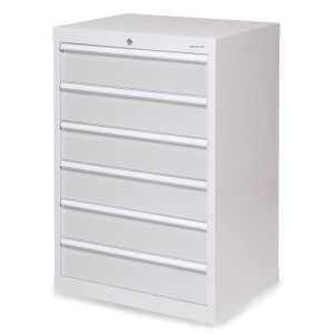 Szafa z szufladami Bedrunka+Hirth Profi, szuflady 6 x 150 mm, wys. x szer. x gł. 1019 x 680 x 500 mm, jasnoszary, jasnoszary
