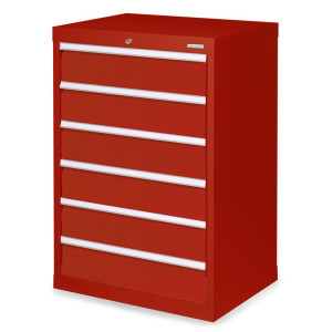Szafa z szufladami Bedrunka+Hirth Profi, szuflady 6 x 150 mm, wys. x szer. x gł. 1019 x 680 x 500 mm, czerwony rubinowy, czerwony rubinowy
