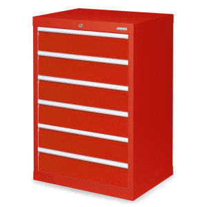Szafa z szufladami Bedrunka+Hirth Profi, szuflady 6 x 150 mm, wys. x szer. x gł. 1019 x 680 x 500 mm, czerwony drogowy, czerwony drogowy