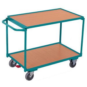 Wózek półkowy Ameise®, uchwyt poziomy, 2 piętra po 1000 × 600 mm, udźwig 250 kg