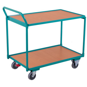 Wózek półkowy Ameise®, uchwyt pionowy, 2 piętra po 850 × 500 mm