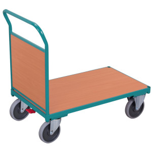 Wózek platformowy Ameise®, ze ścianą czołową, powierzchnia ładunkowa szer. × gł. 500 × 880 mm
