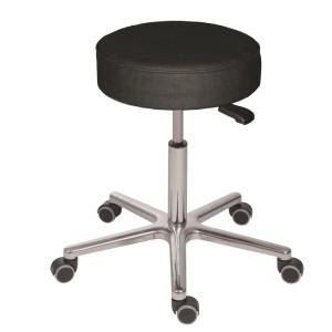Taboret obrotowy HEMMDAL XXL, siedzisko ze skóry syntetycznej, wysokość siedziska 560–740 mm, kółka