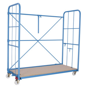 Transporter z kółkami do mebli z kratami po bokach i podpórkami tylnymi, wys. × szer. × gł. 1730 × 1730 × 730 mm