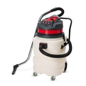 Odkurzacz przemysłowy HEMMDAL, możliwość czyszczenia na mokro i sucho, pojemnik z tworzywa sztucznego, 3000 W, 90 l, pałąk do pchania, wąż spustowy