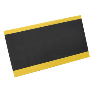 Mata przeciwzmęczeniowa HEMMDAL ErgoSoft Classic, teksturowana, 1-warstwowa, szer. x dł. 900 mm x 18 m, kolor czarny/żółty