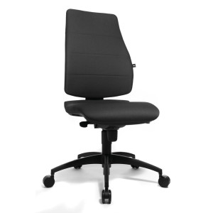Krzesło biurowe obrotowe Topstar® Synchro, tapicerowane oparcie, ergonomiczne siedzisko podpierające miednicę, antracytowe