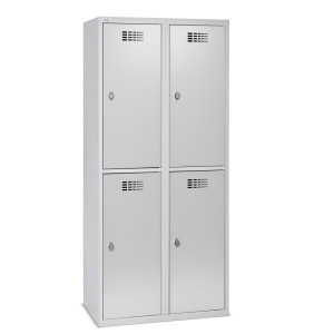 Szafka Steinbock® podłogowa, 2 piętra, 4 komory, zamek/zamknięcie z ryglem obrotowym, wys. x szer. x gł. 1800 x 800 x 500 mm, jasnoszary/antracytowoszary