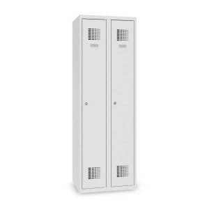 Szafka Steinbock®, podłogowa, 2 przegrody, zamek cylindryczny, wys. x szer. x gł. 1800 x 600 x 500 mm, jasnoszary/antracytowoszary