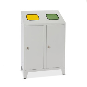 Pojemnik na odpadki do recyklingu HEMMDAL Duo, z 2 uchwytami na worki, po 120 litrów każdy