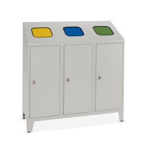 Pojemnik na odpadki do recyklingu HEMMDAL Trio, z 3 pojemnikami wewnętrznymi, po 120 litrów każdy