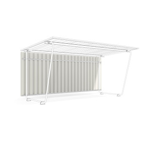 Ściana tylna do zadaszenia do 1-stronnego modułu dodatkowego o szerokości 4300 mm