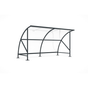 Zadaszenie SWING z okrągłym łukiem, szerokość 4080 mm, RAL 7016 antracytowy szary