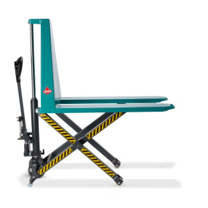 BESTSELLER Wózek paletowy z podnośnikiem nożycowym Ameise® PTM 1.0 z szybkim unoszeniem, udźwig 1000 kg, długość wideł 1150 mm, poliuretan/nylon